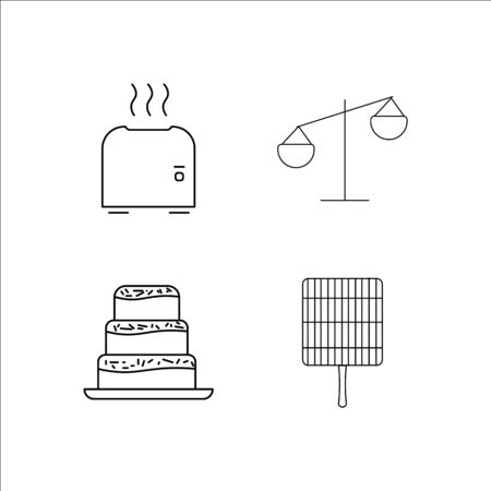Home Appliances simple linear icon set.Simple outline iconsのイラスト素材