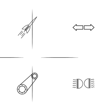Cars And Transportation linear simple vector icon set.Outline iconsのイラスト素材