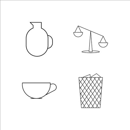 Home Appliances simple linear icon set.Simple outline iconsのイラスト素材