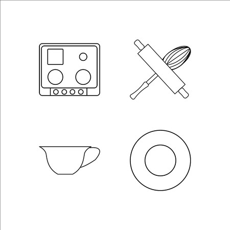 Home Appliances simple linear icon set.Simple outline iconsのイラスト素材