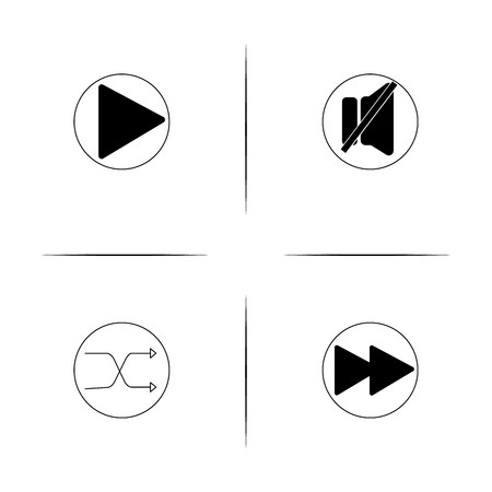 Buttons simple linear icon set.Simple outline iconsのイラスト素材