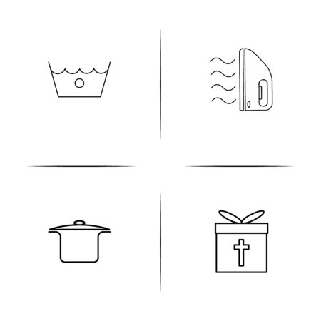 Home Appliances And Equipment simple linear icons set. Outlined vector iconsのイラスト素材