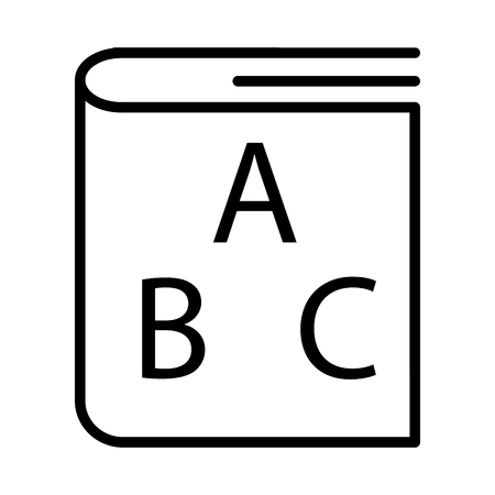 Abc book outline icon. linear style sign for mobile concept and web design. Education simple line vector icon. Symbol, logo illustration. Pixel perfect vector graphicsのイラスト素材