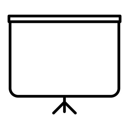 Whiteboard line icon, outline vector sign, linear style pictogram isolated on white. Dry erase board...