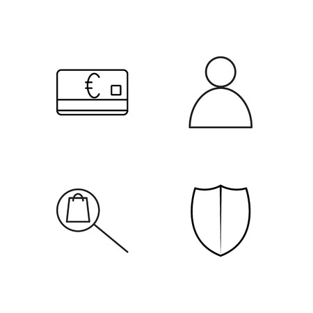 business simple outlined icons setのイラスト素材