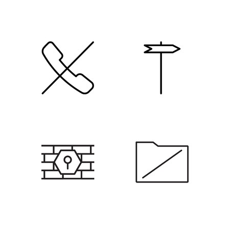 business simple outlined icons setのイラスト素材