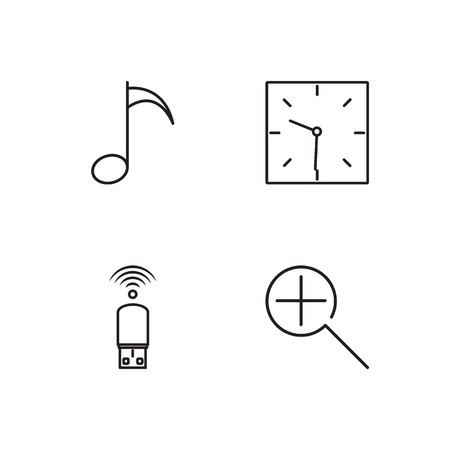business simple outlined icons setのイラスト素材