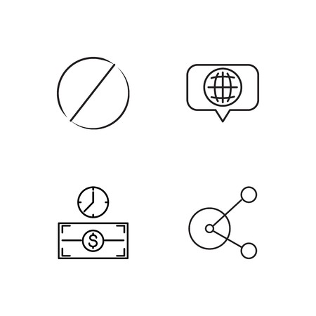 business simple outlined icons setのイラスト素材