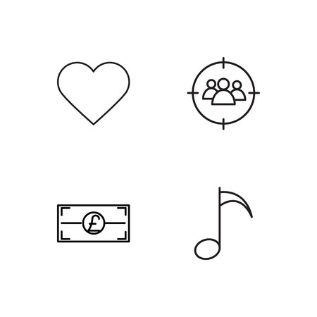 business simple outlined icons setのイラスト素材