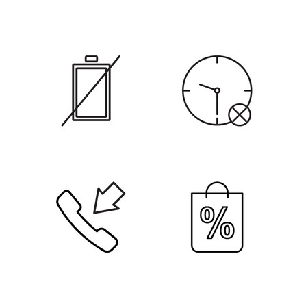business simple outlined icons setのイラスト素材