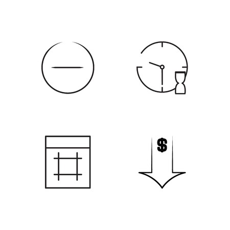 business simple outlined icons setのイラスト素材