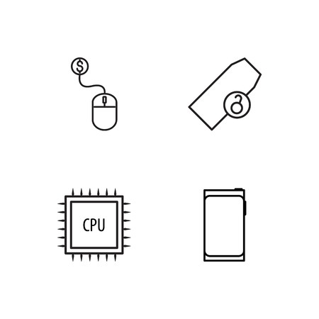 business simple outlined icons setのイラスト素材
