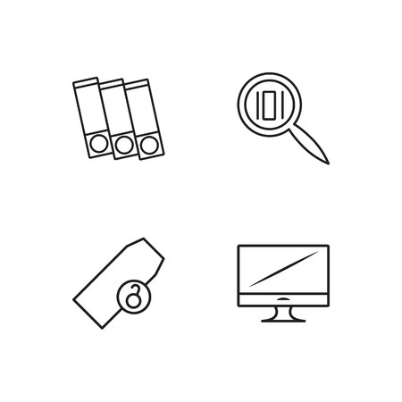 business simple outlined icons setのイラスト素材