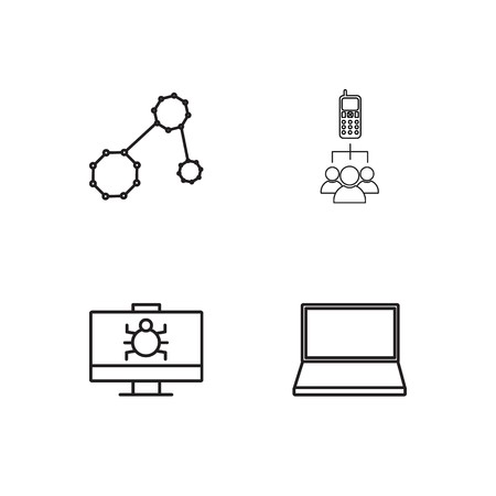 business simple outlined icons setのイラスト素材