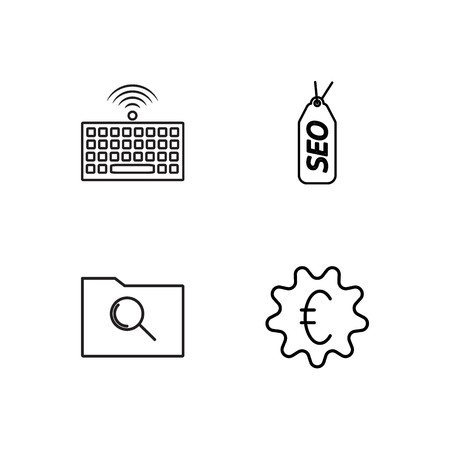 business simple outlined icons setのイラスト素材