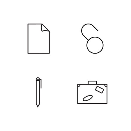 business simple outlined icons setのイラスト素材