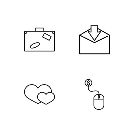 business simple outlined icons setのイラスト素材