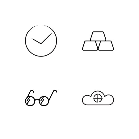 business simple outlined icons setのイラスト素材