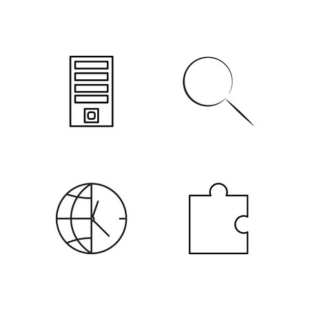 business simple outlined icons setのイラスト素材