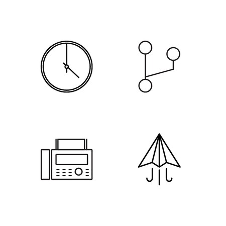 business simple outlined icons setのイラスト素材