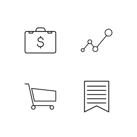 business simple outlined icons setのイラスト素材