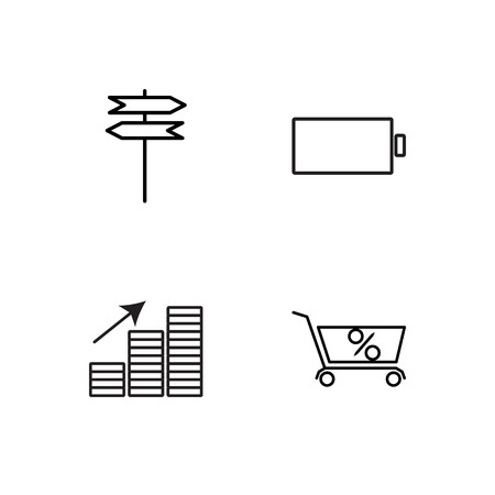 business simple outlined icons setのイラスト素材