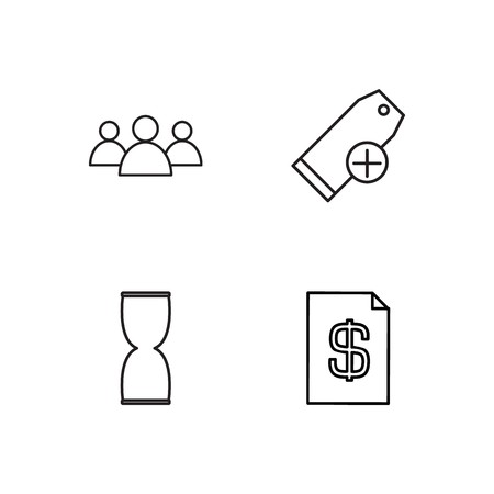business simple outlined icons setのイラスト素材