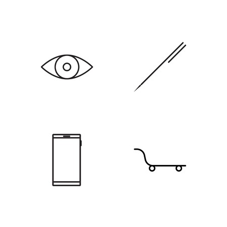 business simple outlined icons setのイラスト素材