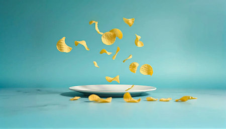 potato slices floating on a plate