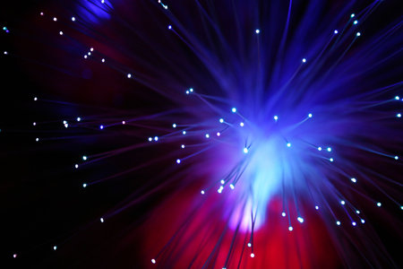 Bunch of illuminated fiber opticsの写真素材