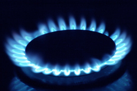 Close up of a gas burner