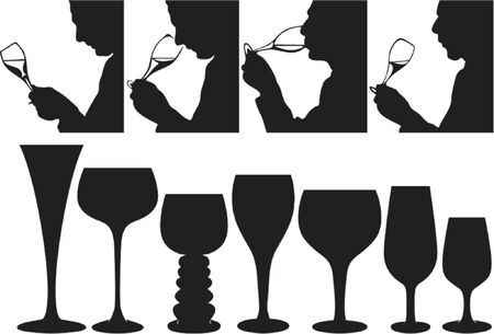 Sommelier tasing wineのイラスト素材