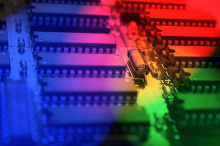 Close up of circuit boardの写真素材