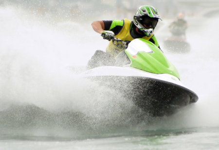 Riding the jetski