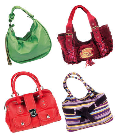Four handbag isolated on white background                               の写真素材
