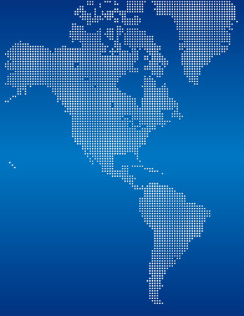 Map of Americs with square dotsのイラスト素材