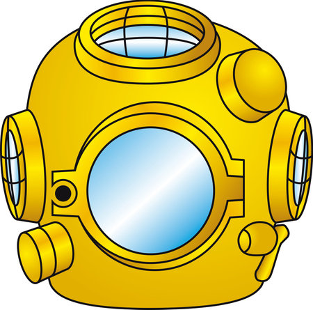 Vintage underwater helmetのイラスト素材