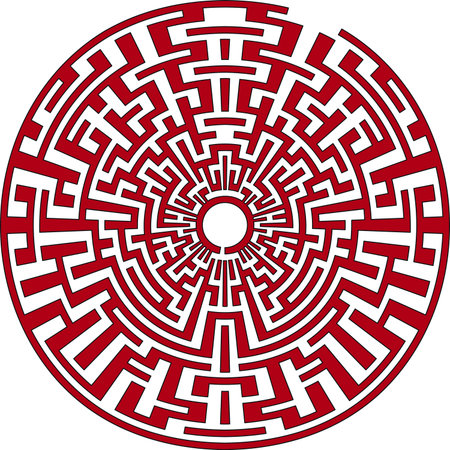 Red round labyrinthのイラスト素材