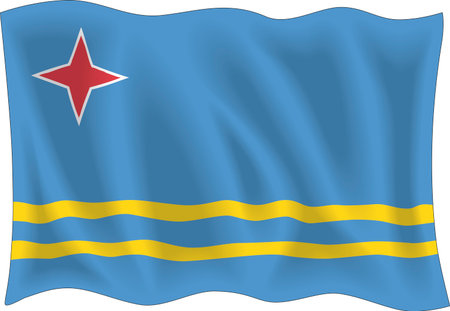 Aruba flag isolated on white backgroundのイラスト素材