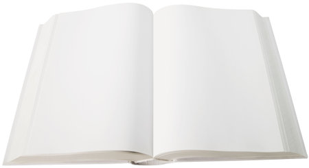 Open white book isolated