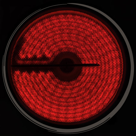 Infrared oven plate isolated on black background