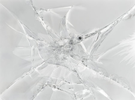 Gray background of cracked glass