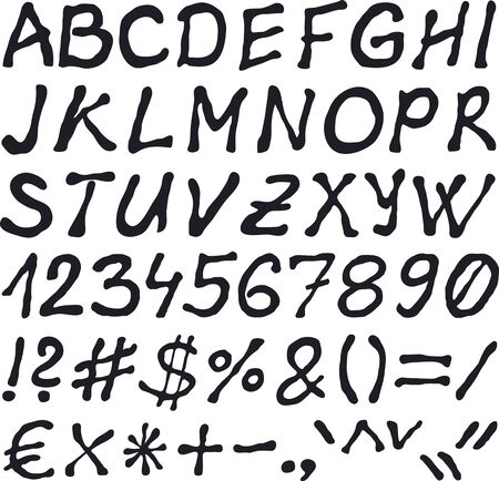 Vector Hand Drawn Doodle Alphabetのイラスト素材