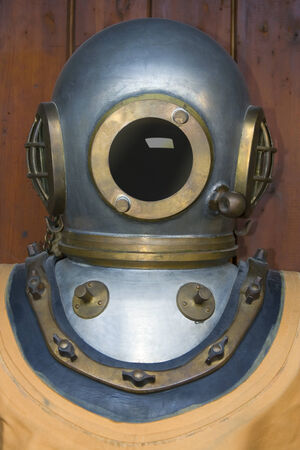Old Massive Diving Suit Helmetの写真素材