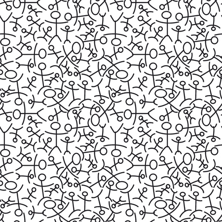 Stick Figure Seamless Background Patternの写真素材