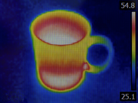 Thermal Image of Hot Teacupの写真素材