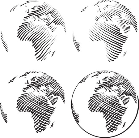 Simple World Vector Echting Sketchのイラスト素材