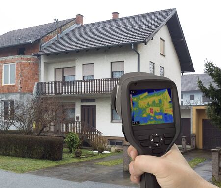 Heat Leak Detection with Infrared Cameraのeditorial素材