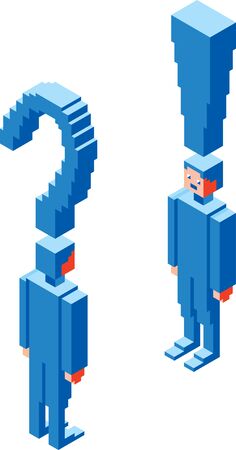 Conversation of Low Poly Box Charactersのイラスト素材