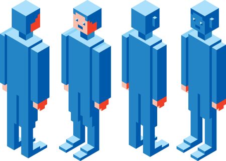 Simple 3D Vector Boxed Characterのイラスト素材